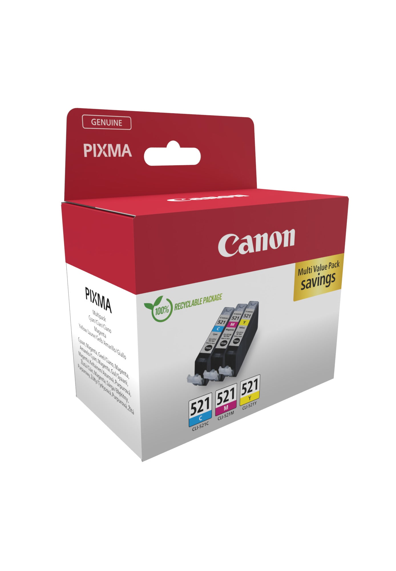 CANON CLI-521 Ink Cartridge C/M/Y Pack