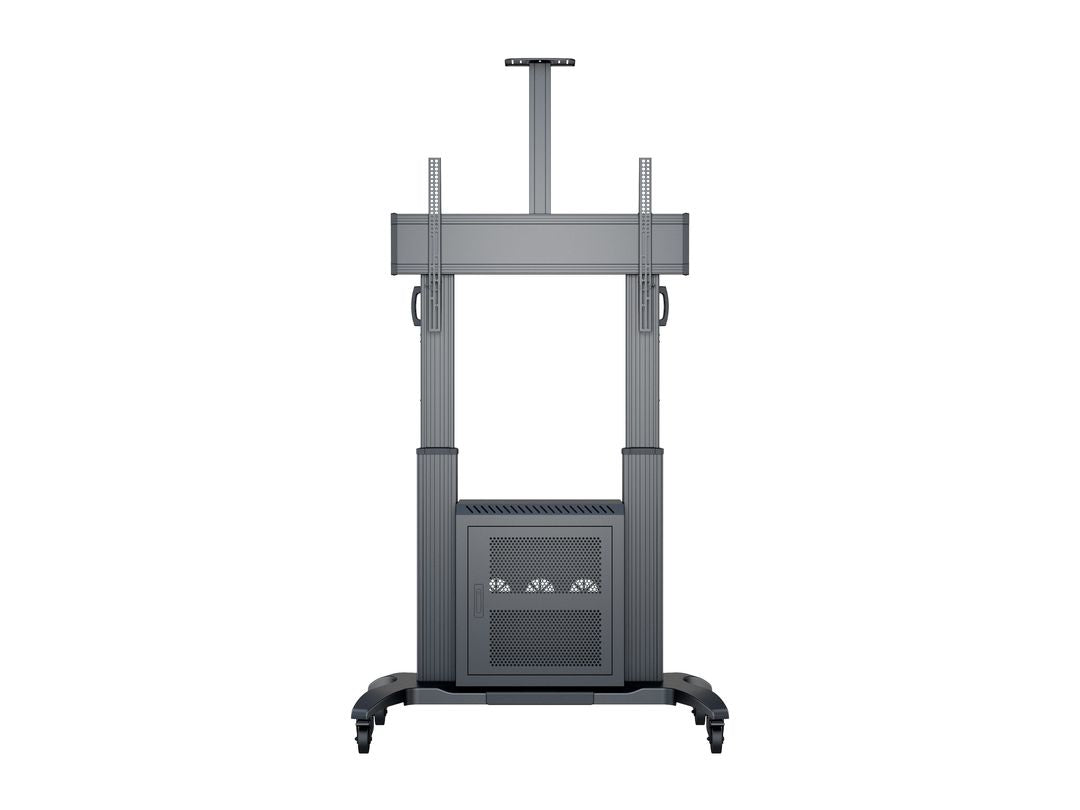 M PUBLIC FLOORSTAND DUAL PILLAR 180 HD WITH AV CABINET