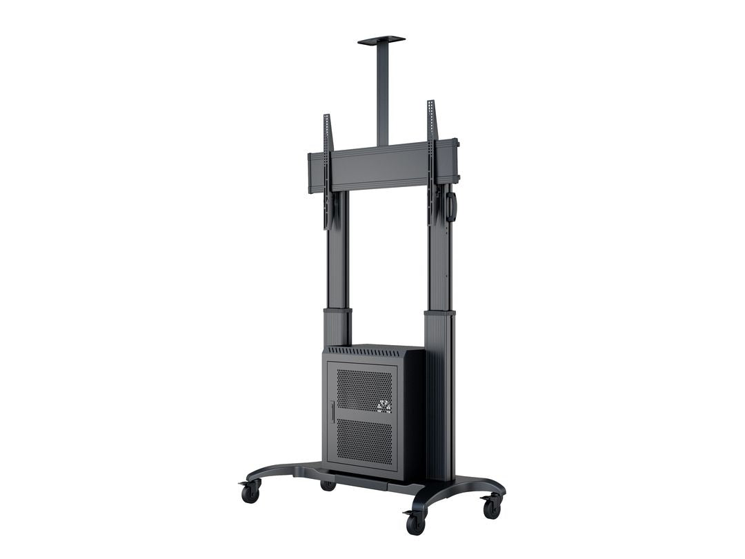 M PUBLIC FLOORSTAND DUAL PILLAR 180 HD WITH AV CABINET