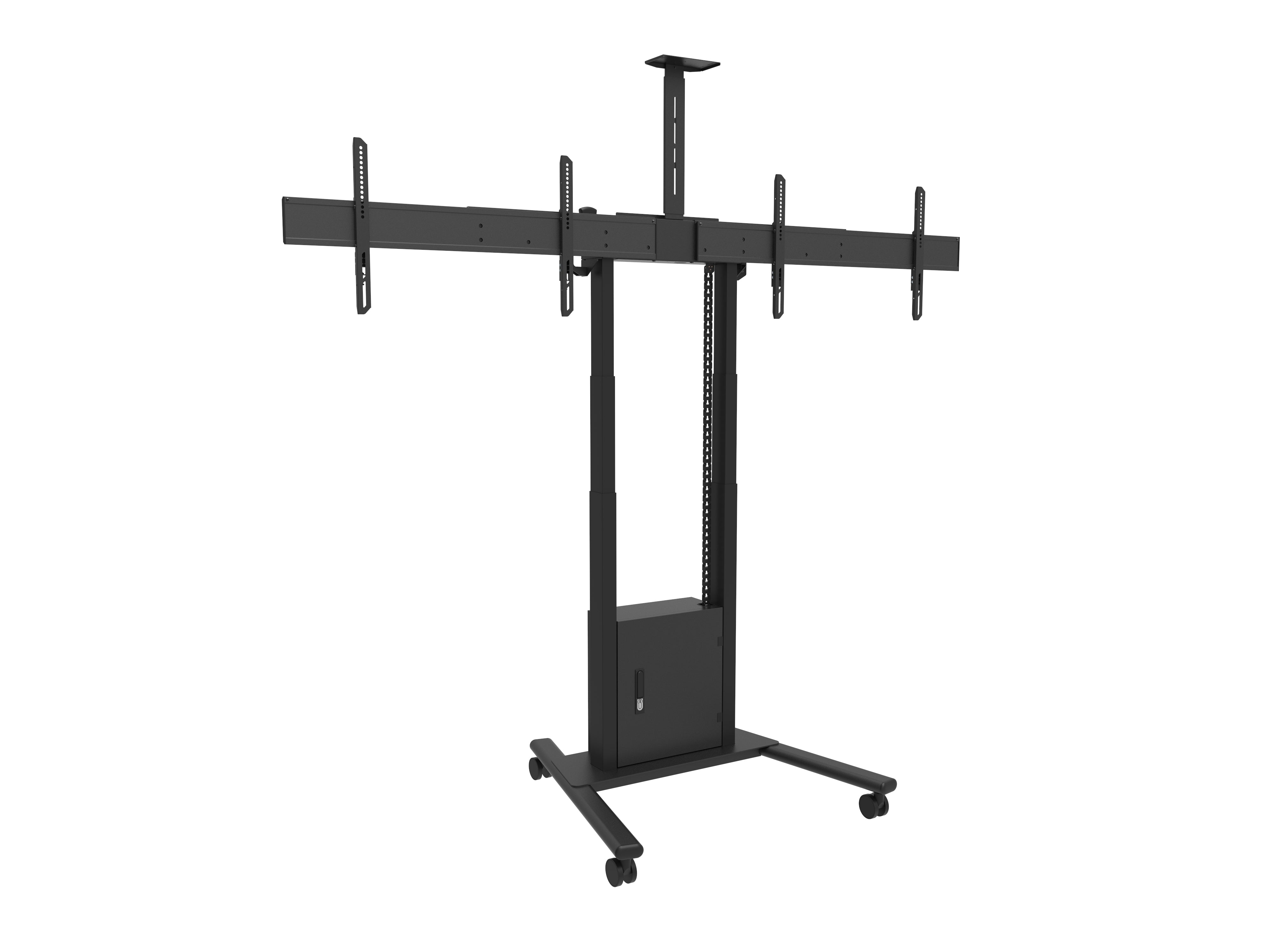 M MOTORIZED FLOORSTAND DUAL SCREEN INCL CABINET & CAM-SHELF 120KG