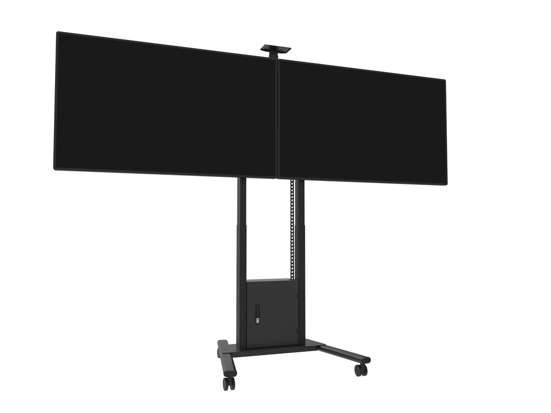 M MOTORIZED FLOORSTAND DUAL SCREEN INCL CABINET & CAM-SHELF 120KG