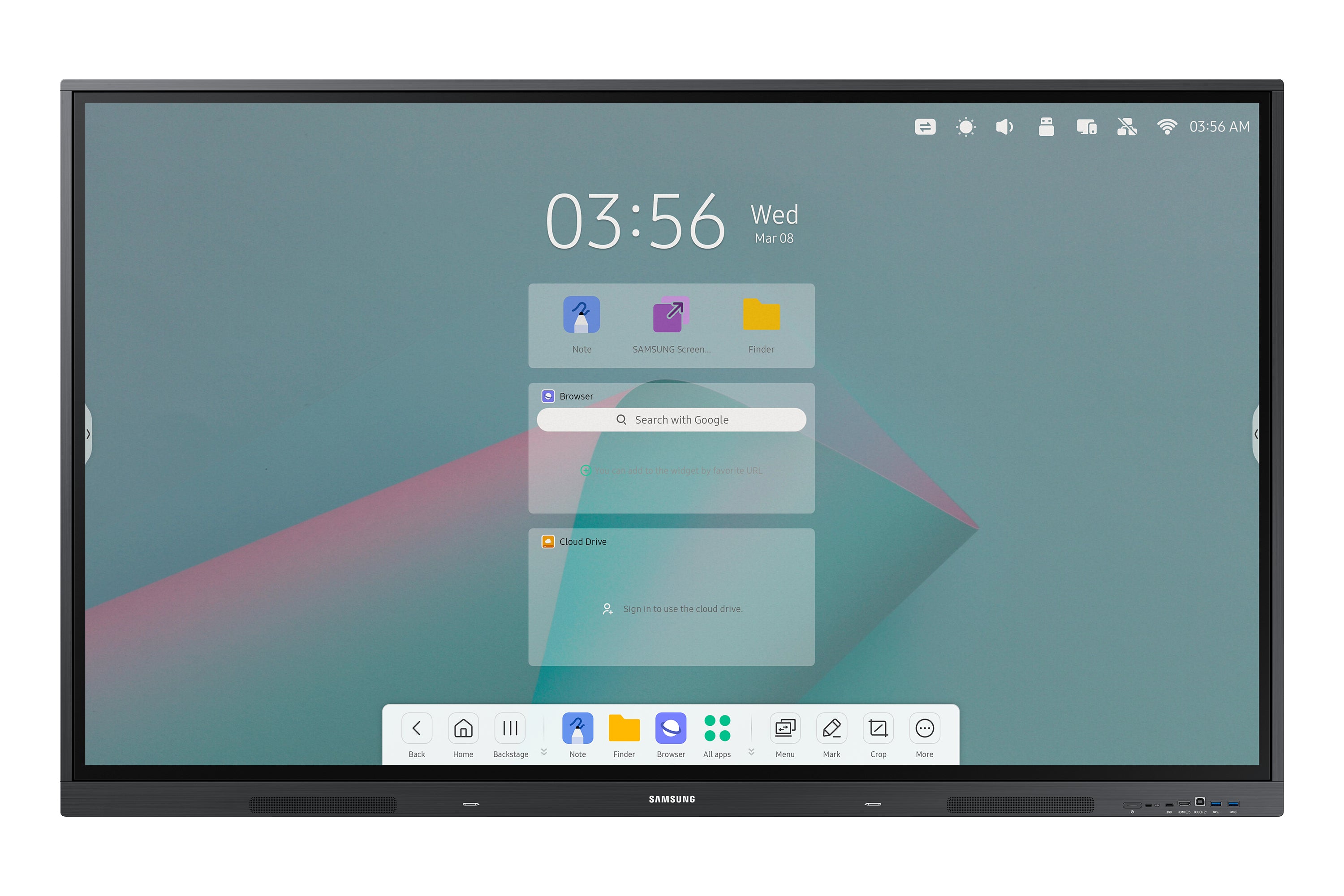 SAMSUNG WAC EBOARD WA65C, 65", ANDROID 11, UHD, IR TOUCH, 3XHDMI (CEC) 2.0, USB-C PD 65W, VIDEO OUT HDMI, USB 5(2.0X1, 4X3.0), RS232 IN/OUT, RJ45 IN/OUT, OPS SLOT