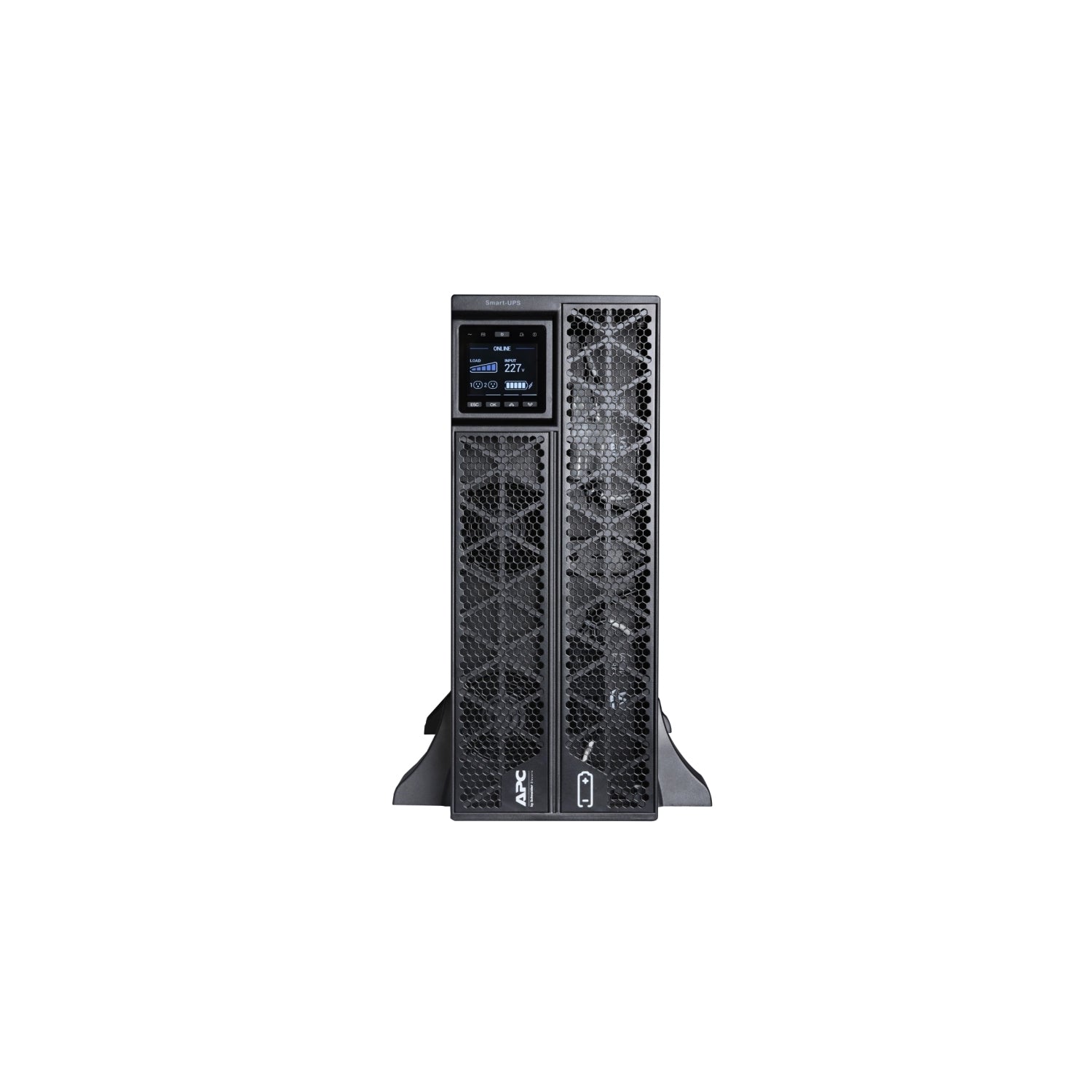 APC SMART-UPS ON-LINE 5KVA/5KW 230V RACK/TOWER, NETWORK CARD, W/O RAIL KIT