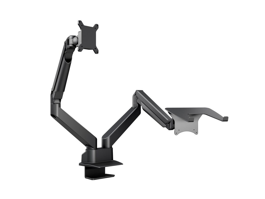 MB VESA GAS LIFT ARM DUAL ARM W. LAPTOP HOLDER BLACK