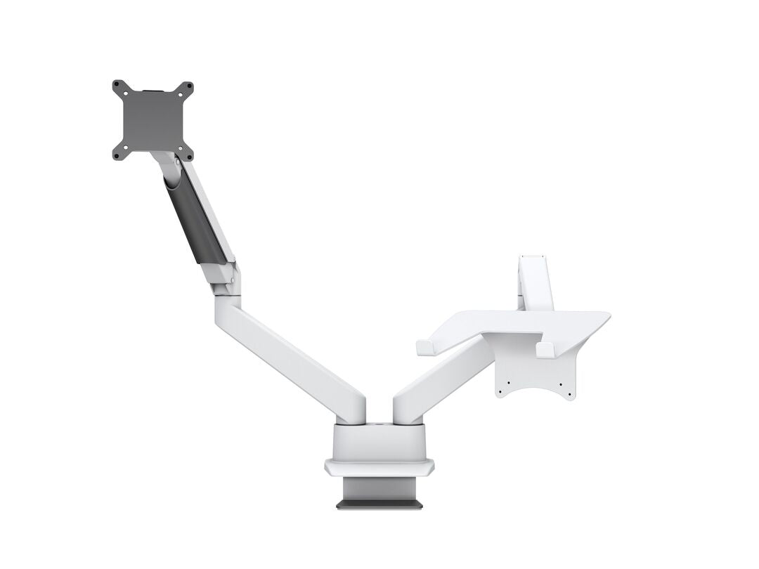 MB VESA GAS LIFT ARM DUAL ARM W. LAPTOP HOLDER WHITE