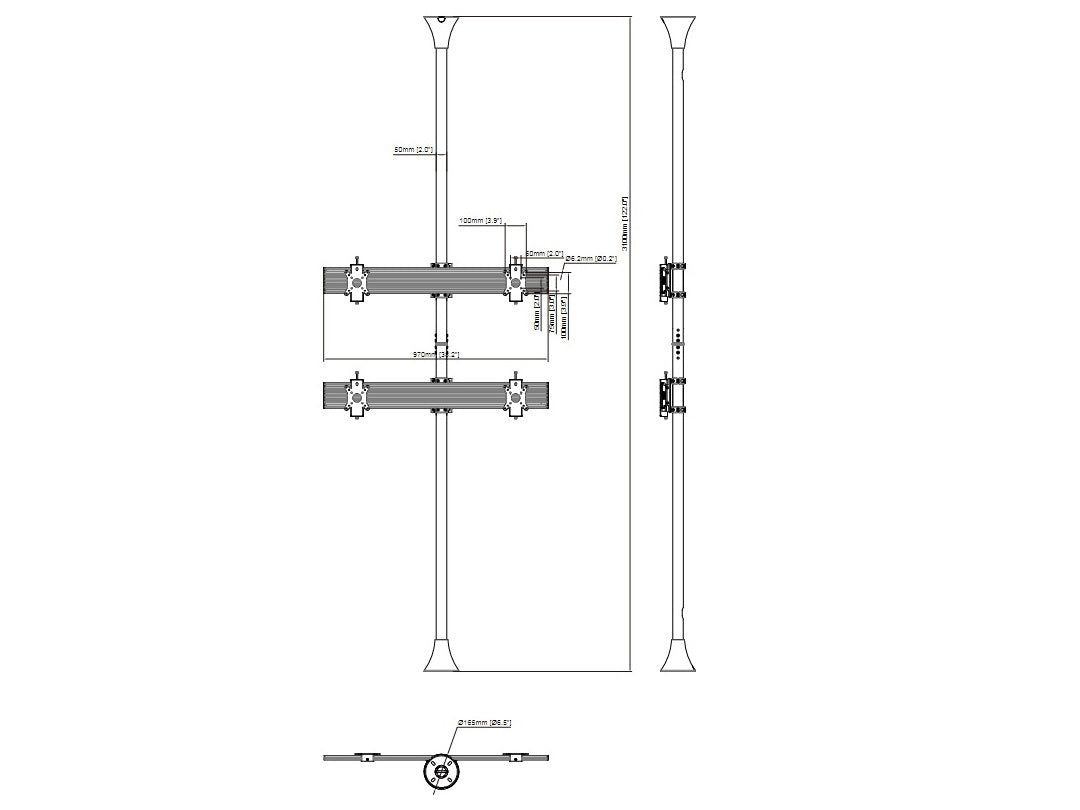 MB FLOOR TO CEILING MOUNT PRO MBFC2X2U-F100