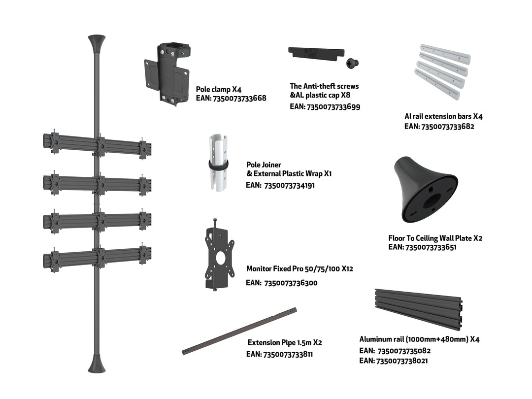 MB FLOOR TO CEILING MOUNT PRO MBFC3X4U-F100