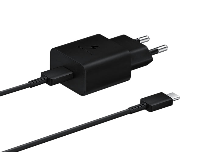 SAMSUNG WALL CHARGER 15W INCL. TYPE C TO C-CABLE BLACK