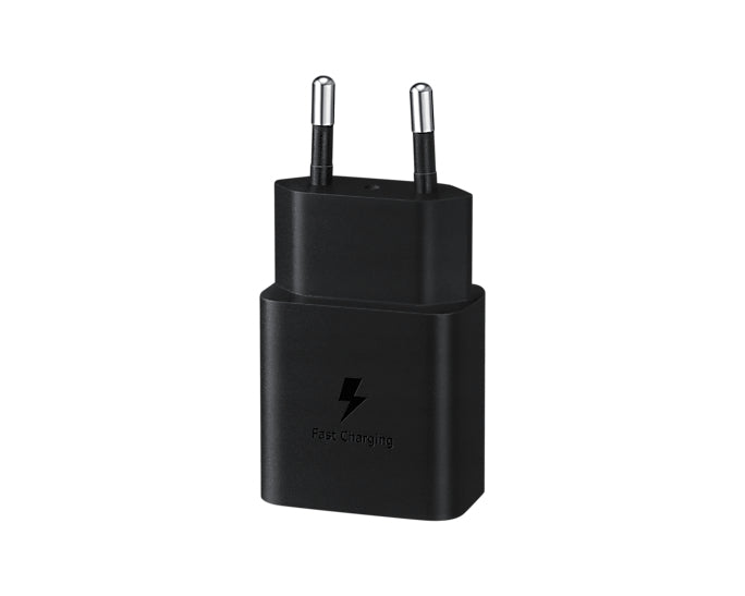 SAMSUNG WALL CHARGER 15W INCL. TYPE C TO C-CABLE BLACK