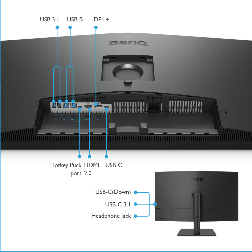 BENQ PD3205U 32 4K IPS 99% SRGB & REC709 HDR10 HAS HDMI/DP/USB 3.2/USB-C PD90W