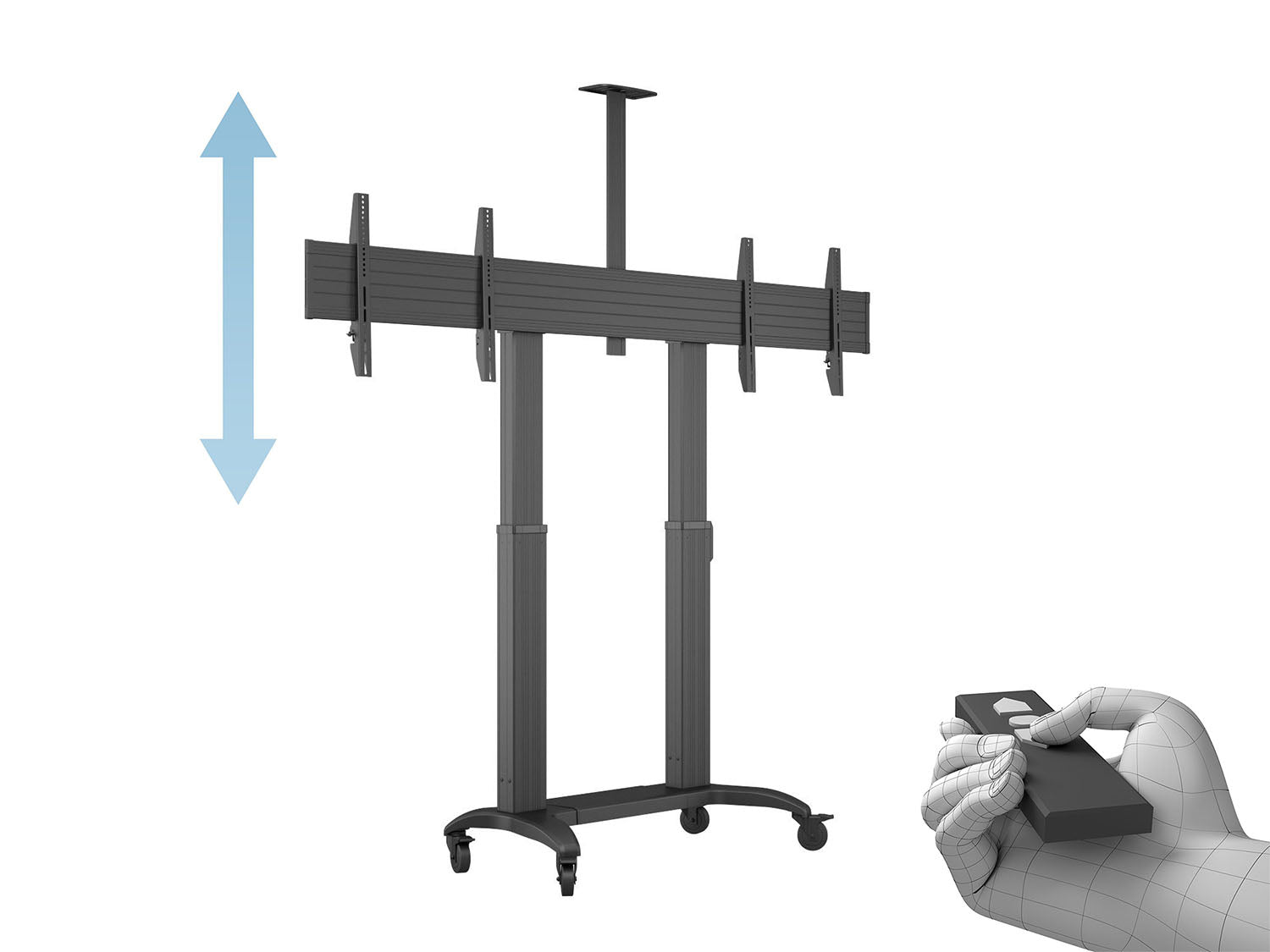 M MOTORIZED PUBLIC FLOORSTAND DUAL SCREEN 180 HD