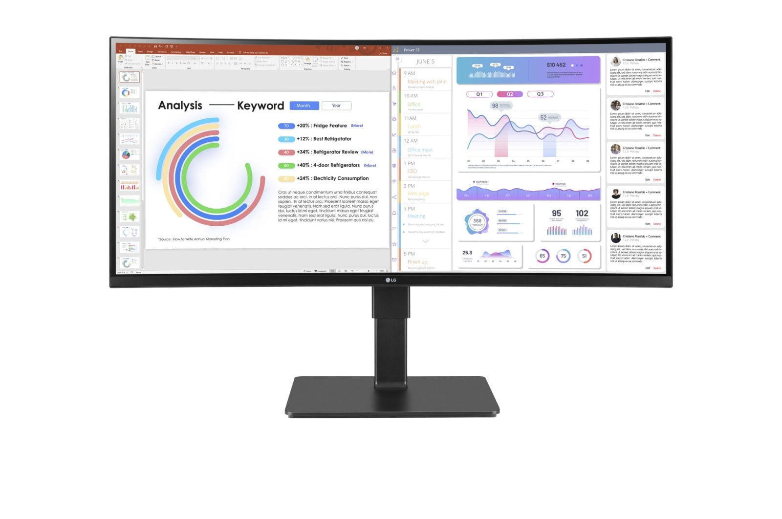 LG DESKTOP MONITOR, 34", WQHD, SPEAKER, HAS, USB-C, RJ-45