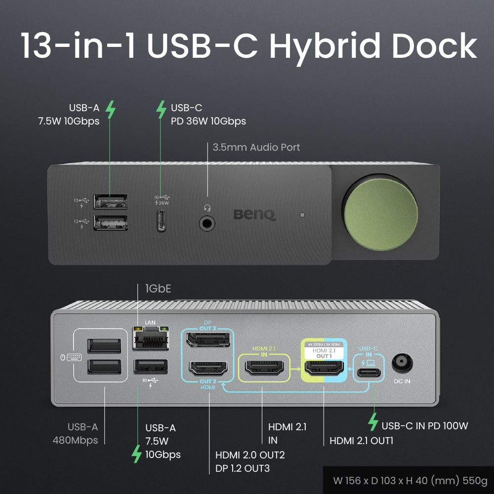 BENQ DP1310 EU USB-C DOCKING STATION GREY