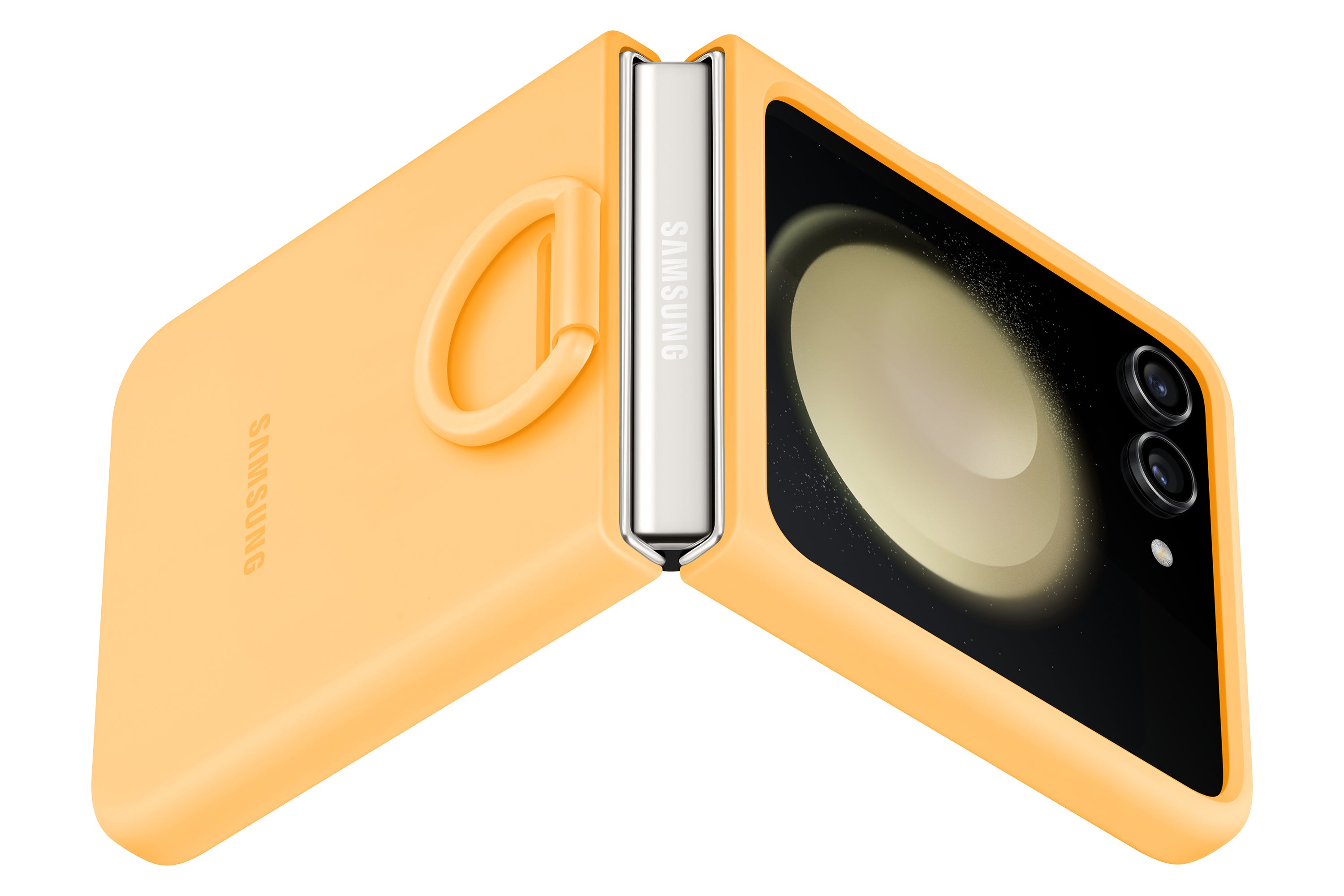 SAMSUNG Z FLIP5 SILICONE CASE WITH RING APRICOT