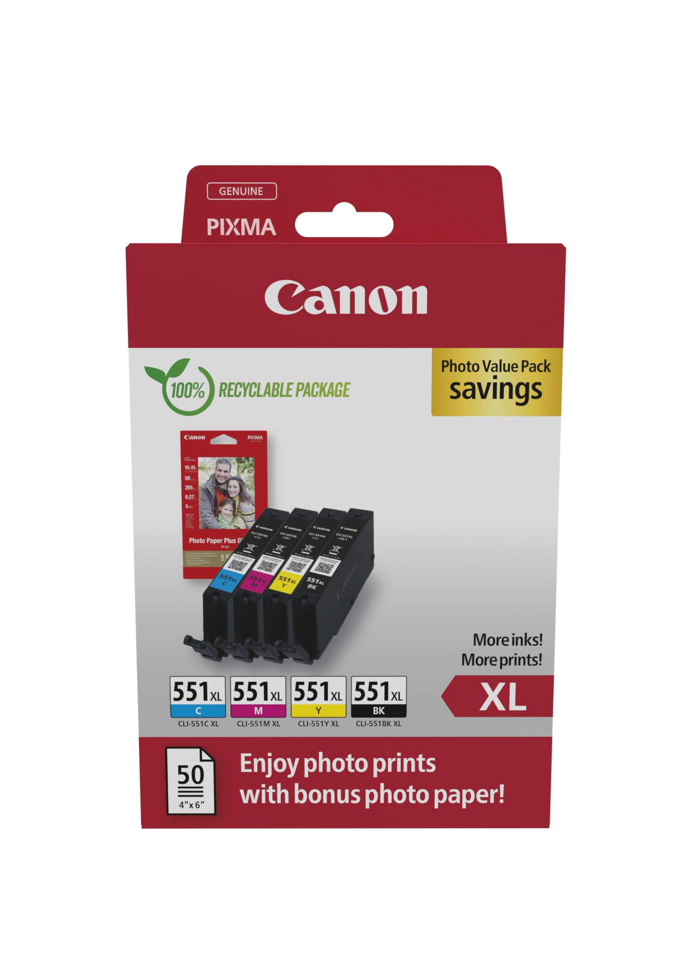 CANON CLI-551XL Ink Cartridge C/M/Y/BK